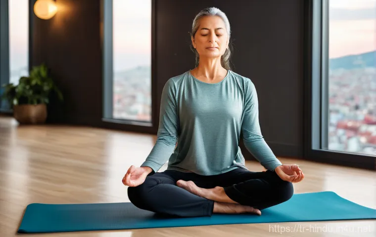 힌두교와 중산층 - **Prompt 1: Urban Serenity and Inner Peace**
"A serene, middle-aged Turkish woman, dressed in co...