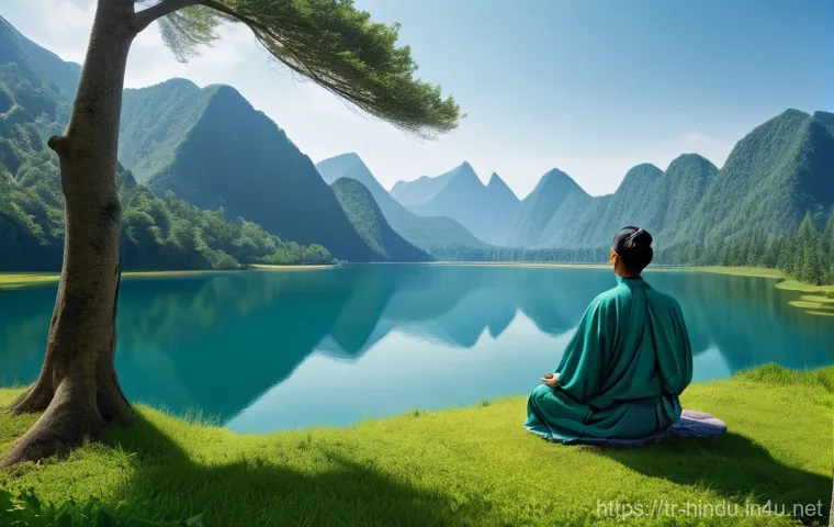 힌두교와 환경보호 - **Prompt:** A vibrant and lush Indian forest scene, showcasing the principle of Ahimsa (non-violence...